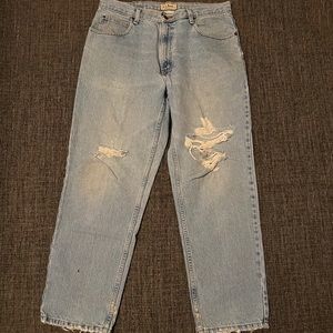 L.L. Bean Mens‎ Distressed Jeans Size 34x30